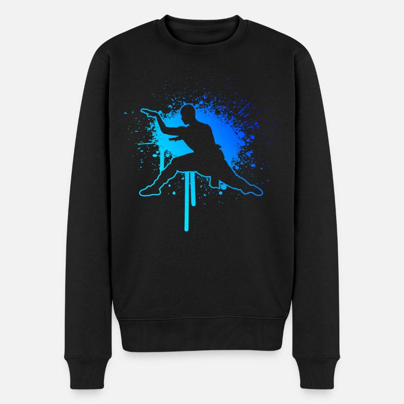 Damen Herren Kungfu Kampfsport Wushu Kung Fu - Männer Premium Bio Pullover - Schwarz