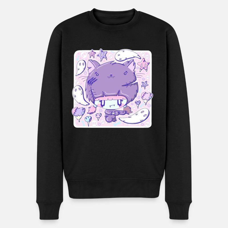 Mignon chat zombie chaton - Pull Premium bio Homme - noir