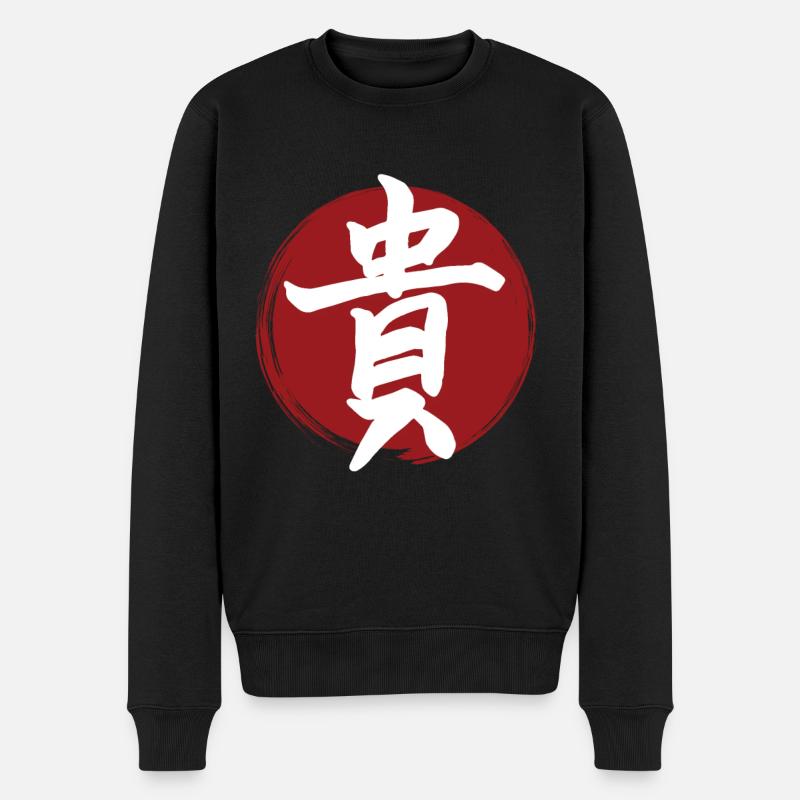 Honor Kanji - Men's Premium Organic Jumper - black