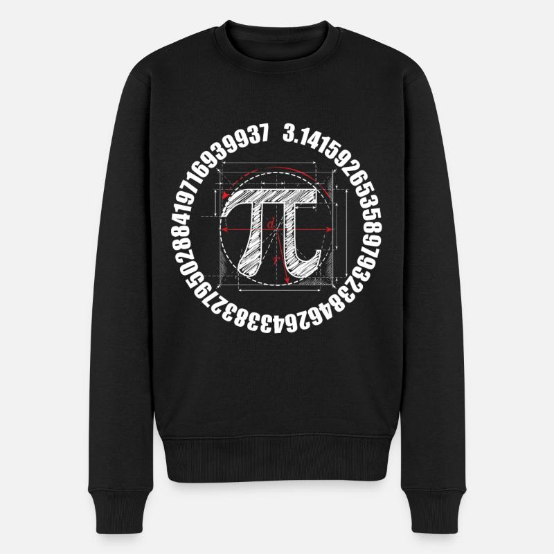 Pi Day Skizze - Männer Premium Bio Pullover - Schwarz