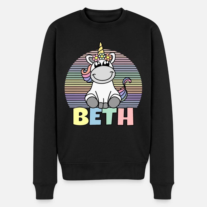 Beth Einhorn Name - Männer Premium Bio Pullover - Schwarz
