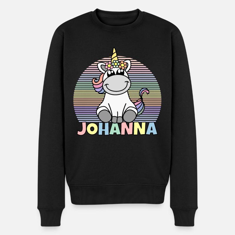 Johanna Einhorn Name - Männer Premium Bio Pullover - Schwarz
