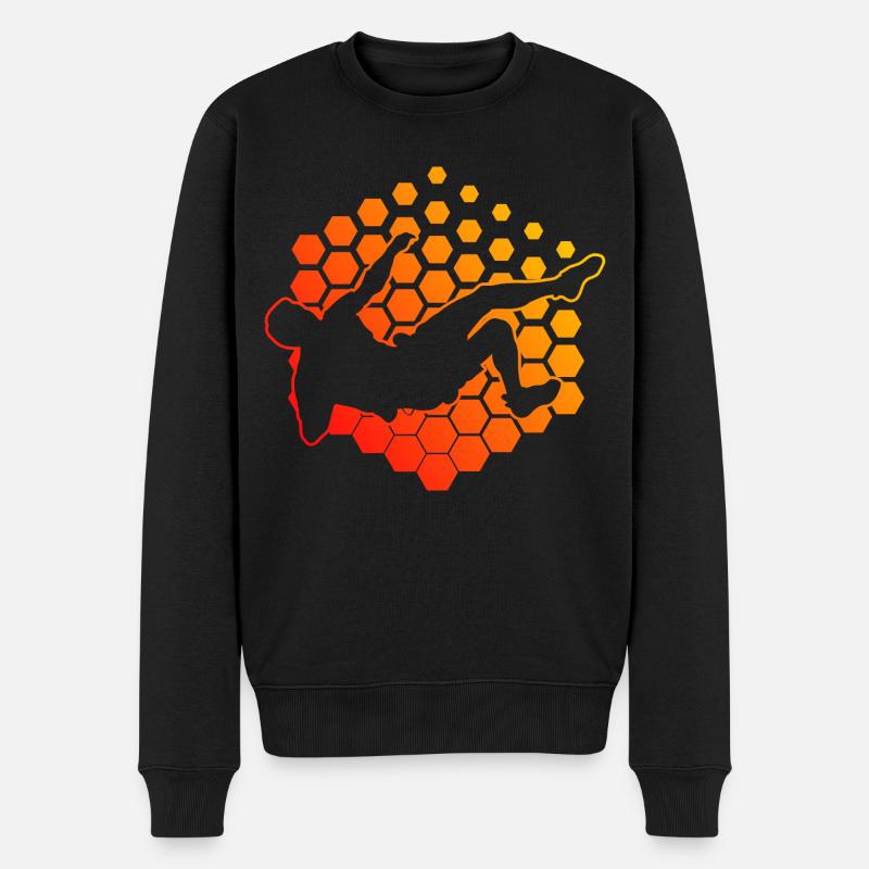 Damen Klettern Climbing Kletterer Boulder - Männer Premium Bio Pullover - Schwarz