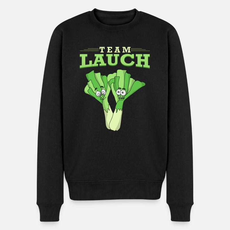 Team Lauch Veggie Vegan vegetarischer Humor - Männer Premium Bio Pullover - Schwarz