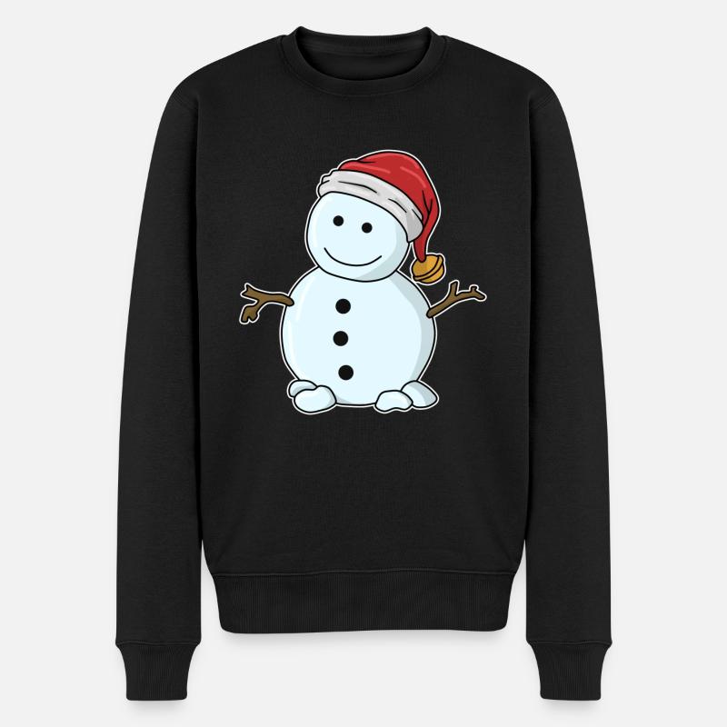 Schneemann ohne Nase - Männer Premium Bio Pullover - Schwarz
