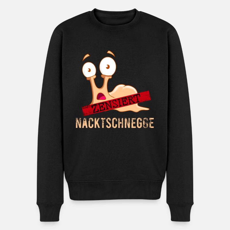Nacktschnecke Nacktschnegge Schnecke zensiert - Männer Premium Bio Pullover - Schwarz