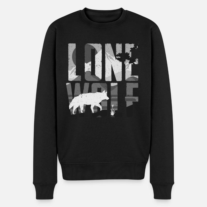 Cadeau de loup solitaire - Pull Premium bio Homme - noir