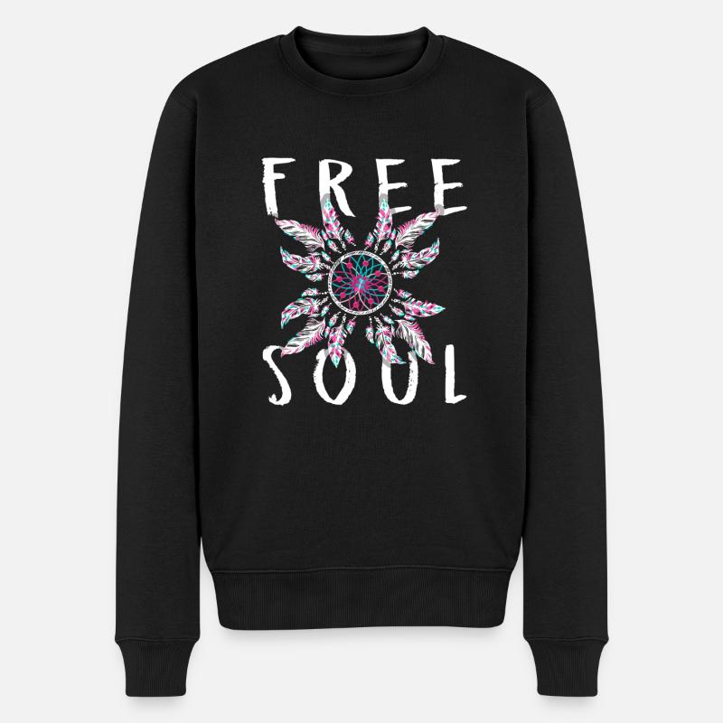 Mandala de yoga attrape-rêves d'âme gratuit - Pull Premium bio Homme - noir