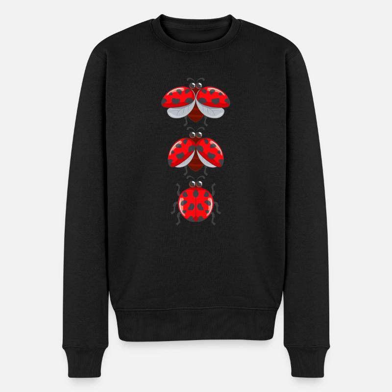 Süße Marienkäfer Insekten mit Flügel - Männer Premium Bio Pullover - Schwarz