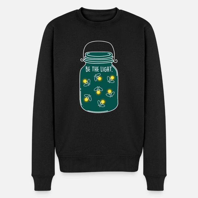 Be the Light! Camping Natur Glühwürmchen Sommer - Männer Premium Bio Pullover - Schwarz