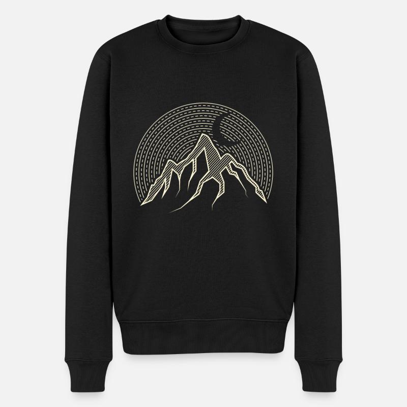 Abstrakte Berg Camping Illustration Geschenk - Männer Premium Bio Pullover - Schwarz