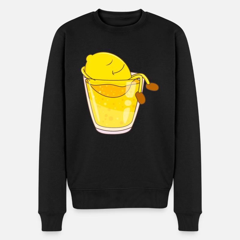 Süßes Zitrone in Zitronen Limonade Softdrink - Männer Premium Bio Pullover - Schwarz