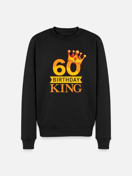 60 years Birthday King - Men's Premium Organic Jumper - black