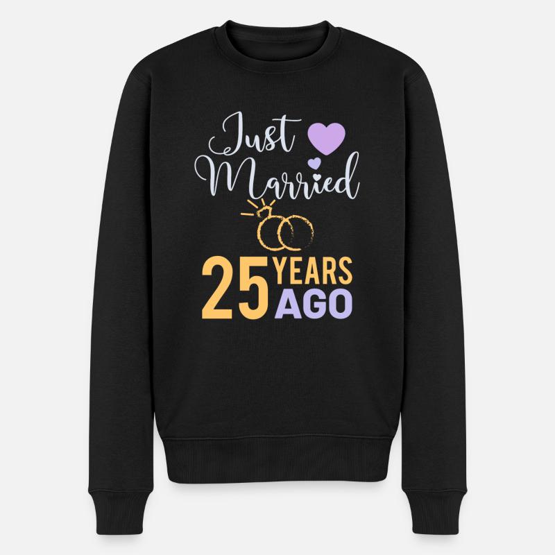 25 ans de mariage en argent - Pull Premium bio Homme - noir