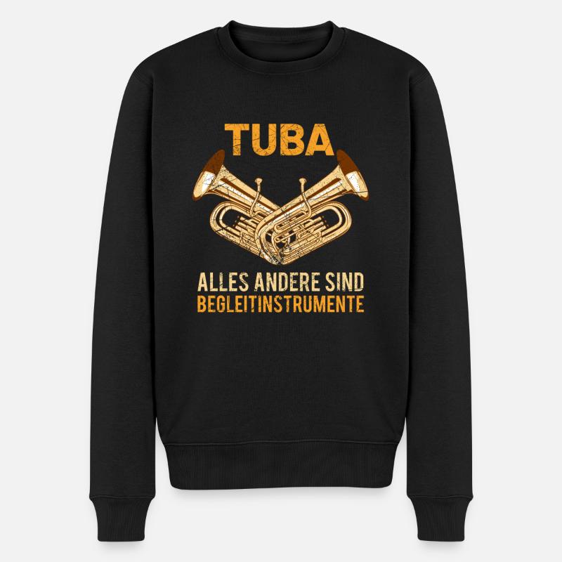 Herren Tuba Witz Spruch - Männer Premium Bio Pullover - Schwarz