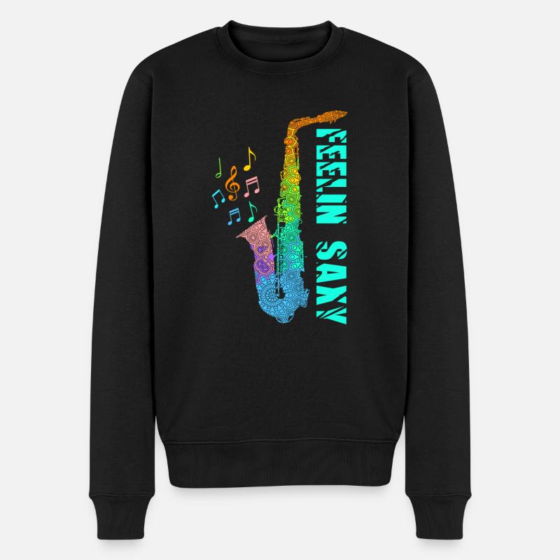Saxophone Feelin Saxy - Pull Premium bio Homme - noir