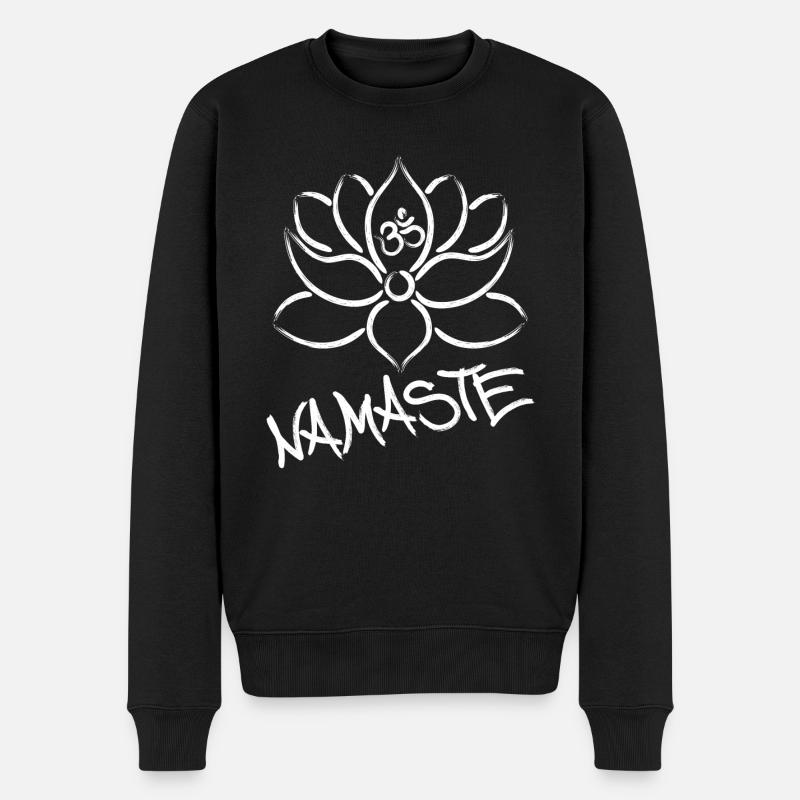 Yoga fleur de lotus méditation fleur de lotus - Pull Premium bio Homme - noir