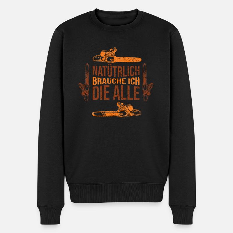 Holzfäller - Männer Premium Bio Pullover - Schwarz