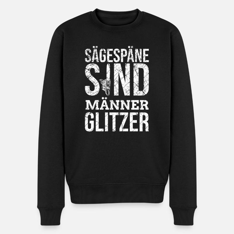 Männer Spruch Kettensägen Gärtner Schreiner - Männer Premium Bio Pullover - Schwarz