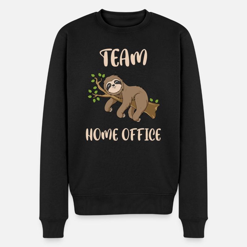 Team Home Office Faultier Geschenk Büro Homeoffice - Männer Premium Bio Pullover - Schwarz