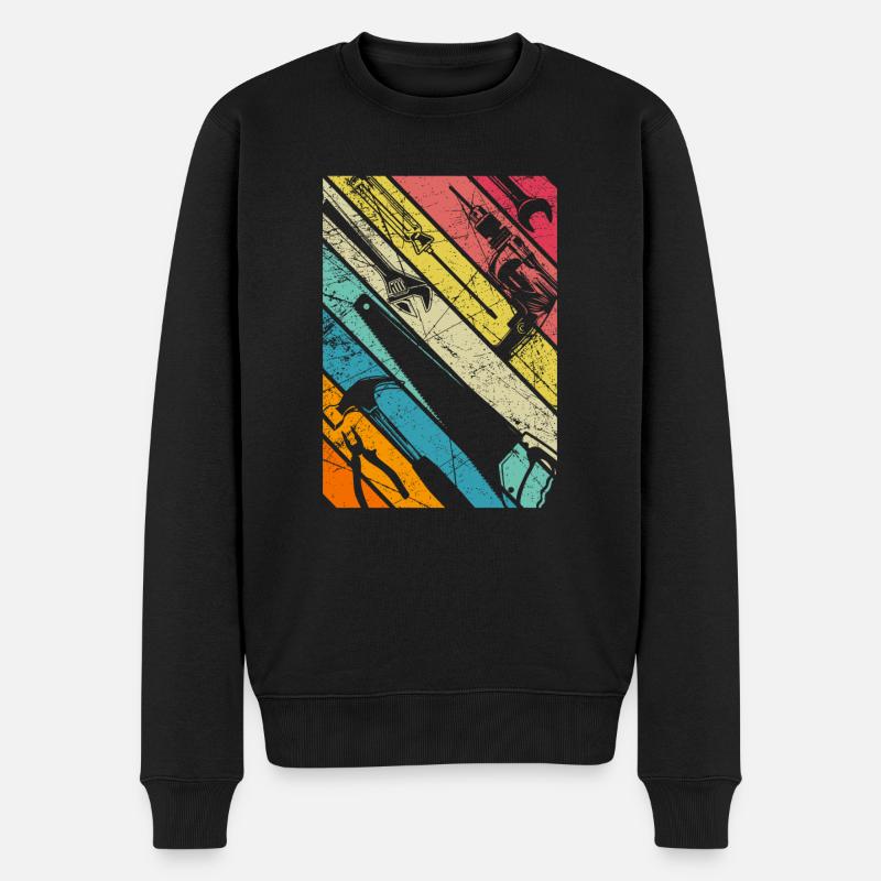 Handwerker Werkzeug Vintage Design Geschenk Retro - Männer Premium Bio Pullover - Schwarz