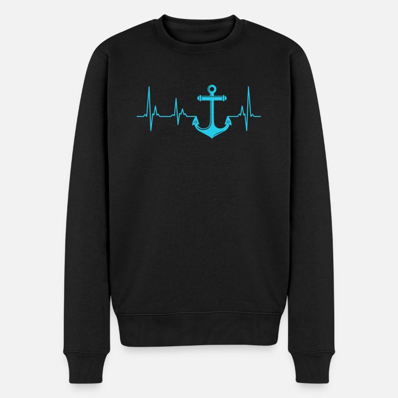 Ancre bateau bateau voilier voile - Pull Premium bio Homme - noir