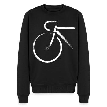 Rennrad Triathlon Fahrrad - Männer Premium Bio Pullover - Schwarz - Vorne - Nico (187cm)