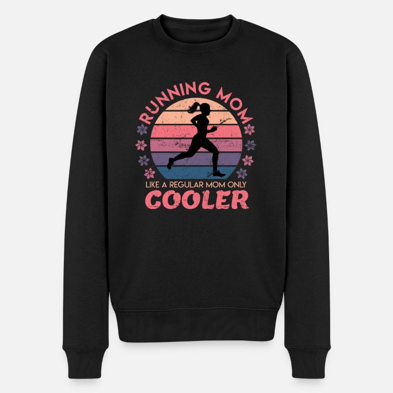 Cool Running Mom Marathon Frauen Vintage Geschenk - Männer Premium Bio Pullover - Schwarz