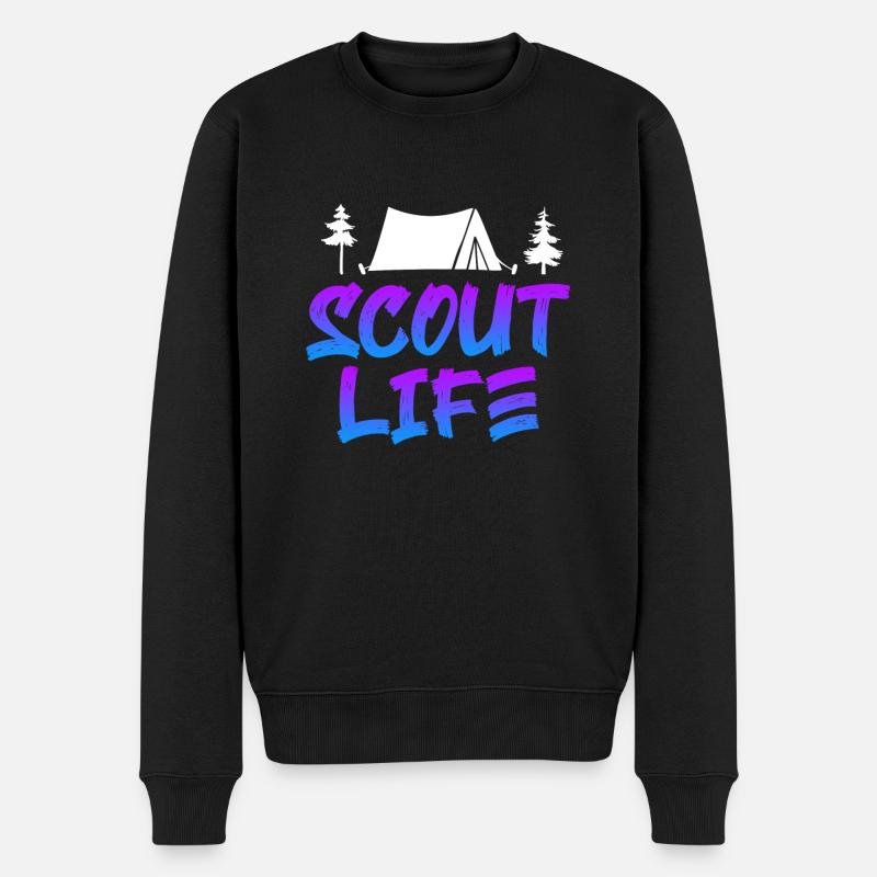 Scout Life Pfadfinder Urlaub Reise Geschenk - Männer Premium Bio Pullover - Schwarz