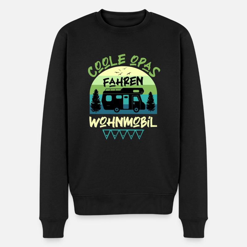 Coole Opas fahren Reisemobil Camper Wohnmobil - Männer Premium Bio Pullover - Schwarz