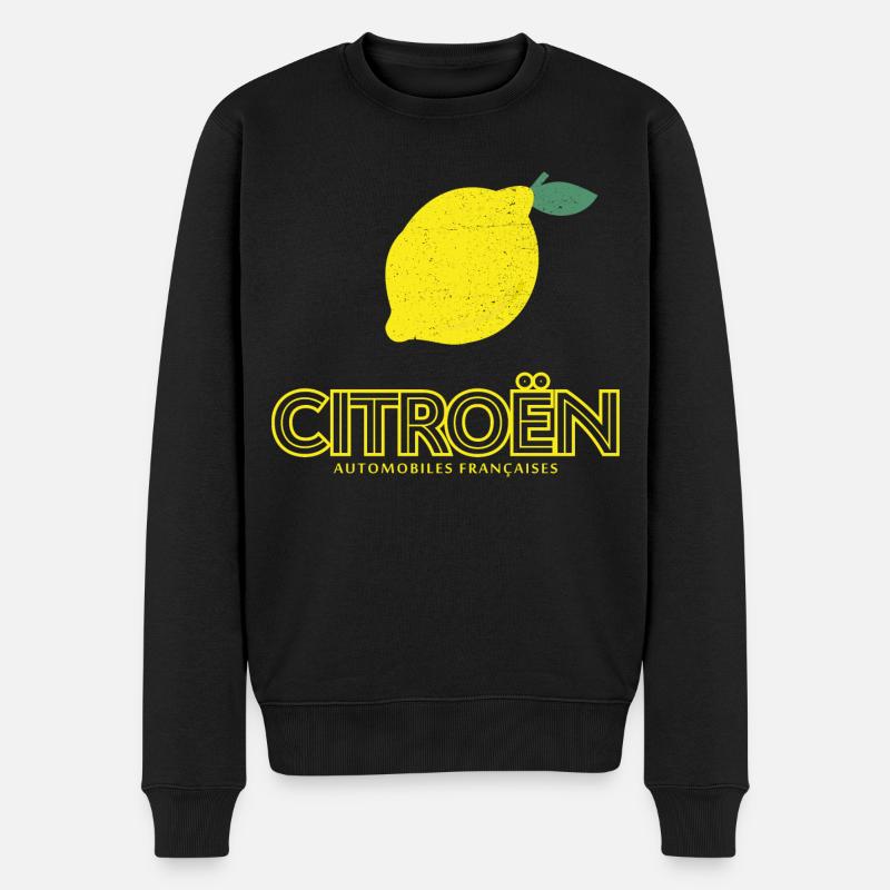 Citroën Zitrone Lustiges Wortspiel - Männer Premium Bio Pullover - Schwarz