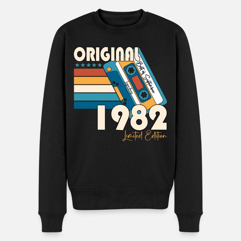 September Jahrgang 1982 40. Geburtstag Geschenk - Männer Premium Bio Pullover - Schwarz
