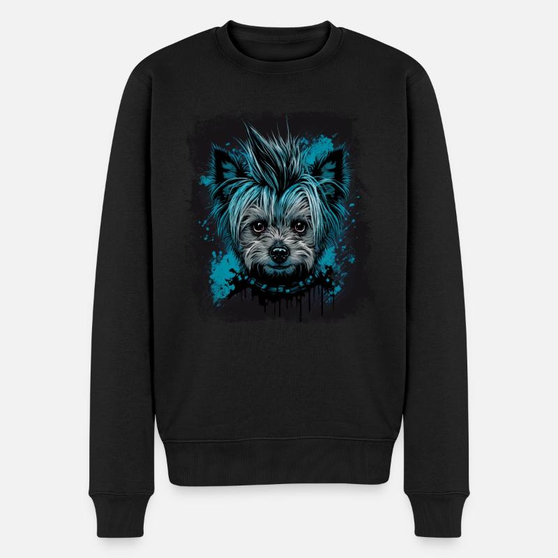 Punky Yorkshire Terrier - Pull Premium bio Homme - noir