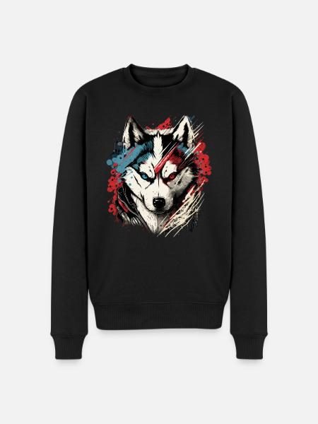 Scary Husky - Men's Premium Organic Jumper - black