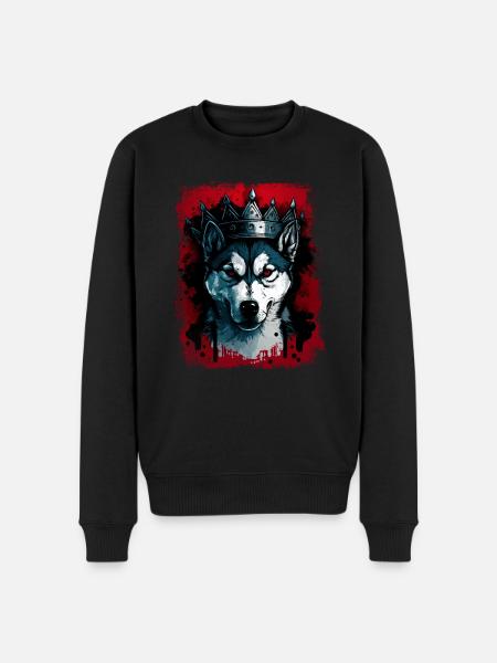 King Husky - Männer Premium Bio Pullover - Schwarz