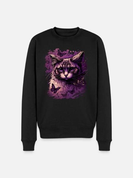 Maine Coon chat - Pull Premium bio Homme - noir
