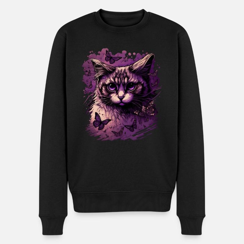 Maine Coon chat - Pull Premium bio Homme - noir