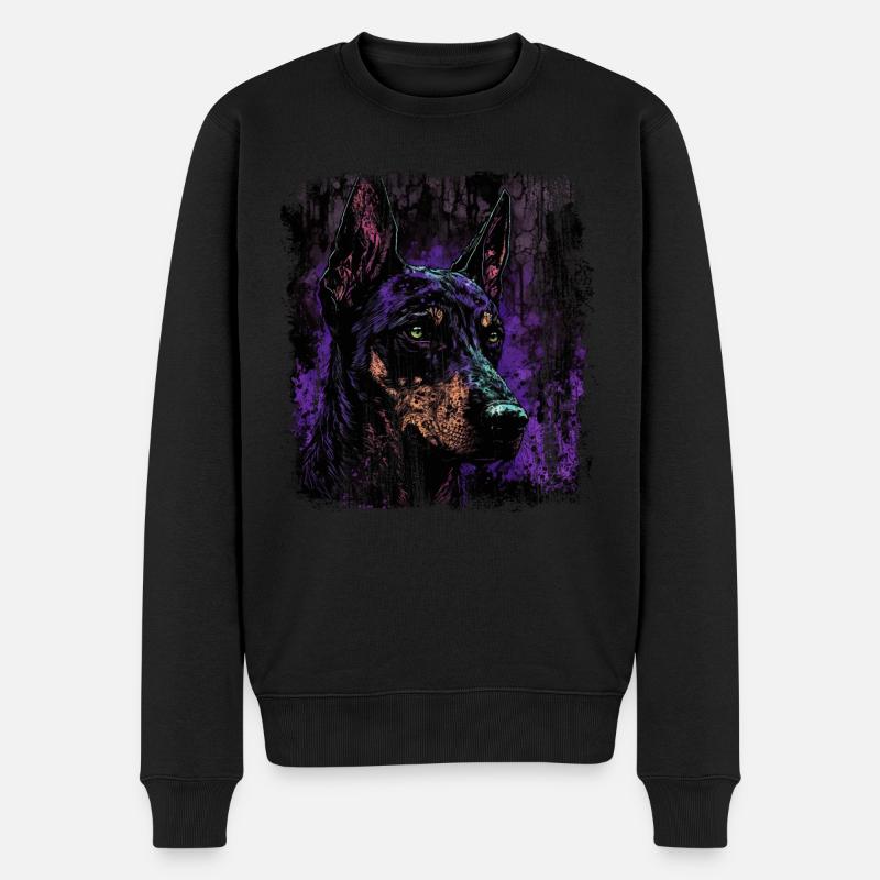Spooky Dobermann - Männer Premium Bio Pullover - Schwarz