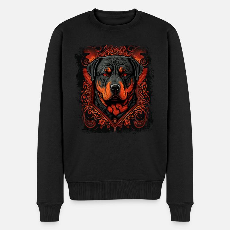 Rottweiler Hund - Männer Premium Bio Pullover - Schwarz