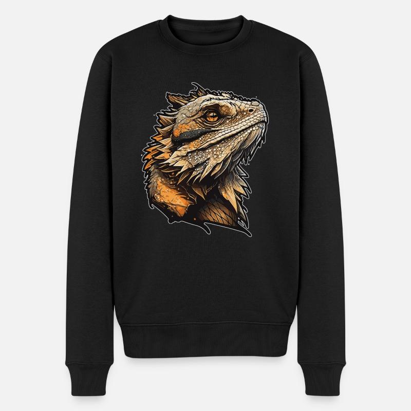 Bartagame - Männer Premium Bio Pullover - Schwarz