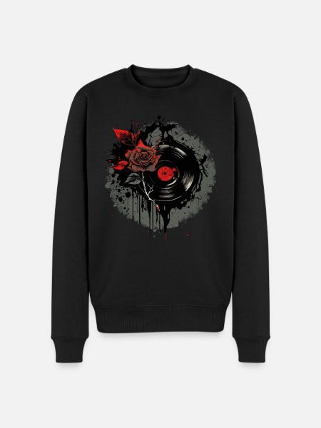 Schallplatten Sammler - Männer Premium Bio Pullover - Schwarz