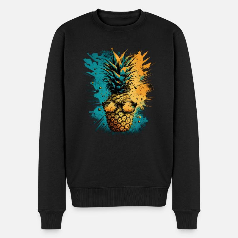 Drôle de fruit d’ananas - Pull Premium bio Homme - noir