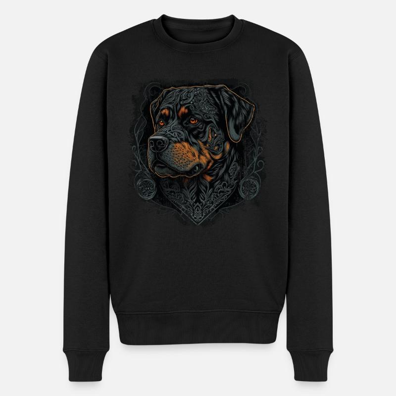 Rottweiler Hund - Männer Premium Bio Pullover - Schwarz