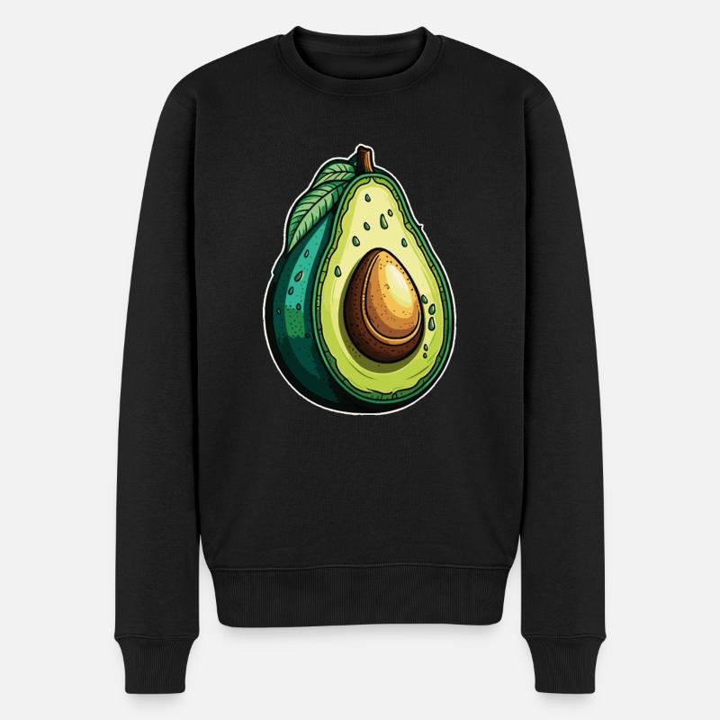 Avocado - Männer Premium Bio Pullover - Schwarz