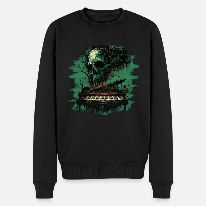 Horrorklavier - Männer Premium Bio Pullover - Schwarz