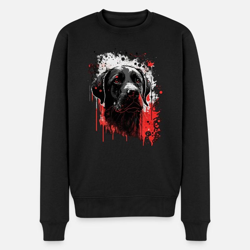 Labrador - Männer Premium Bio Pullover - Schwarz