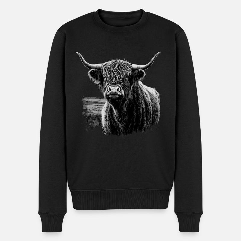 Bovins écossais des Highlands - Pull Premium bio Homme - noir