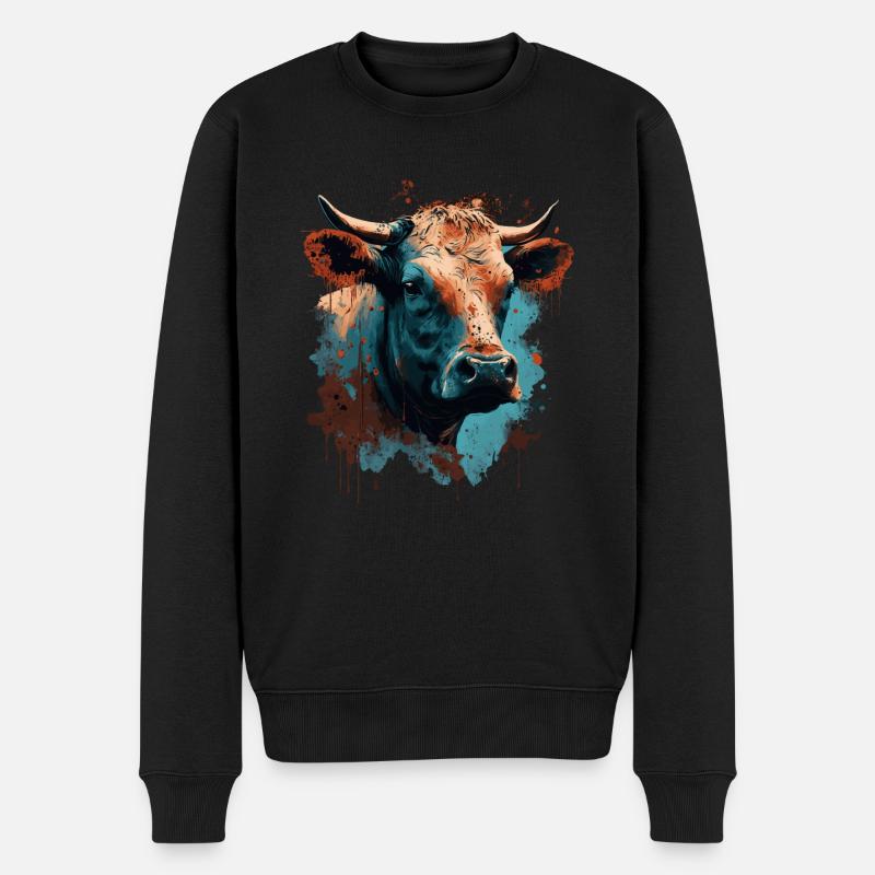 Une vache - Pull Premium bio Homme - noir