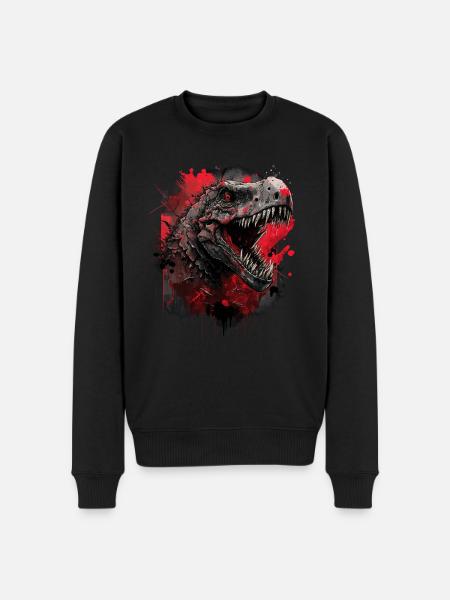 T-Rex looks evil - Men's Premium Organic Jumper - black