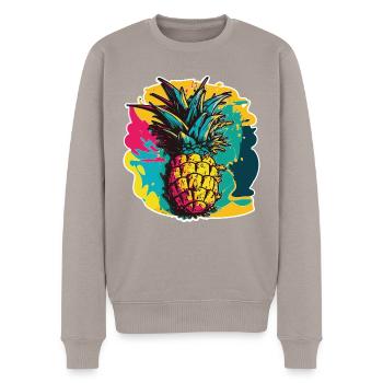 Fruit de l’ananas - Pull Premium bio Homme - taupe - Devant - Nico (187cm)